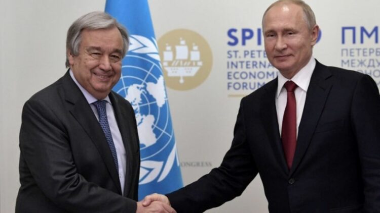 Γκουτέρες σε Πούτιν: «Η ρωσική εισβολή στην Ουκρανία παραβιάζει το διεθνές δίκαιο»