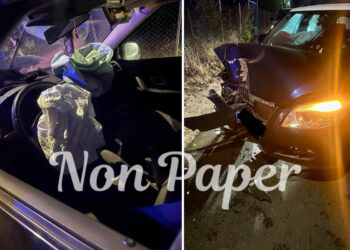 Τροχαίο ατύχημα στην Αρτέμιδα – Αυτοκίνητο προσέκρουσε σε κολώνα (Photo)