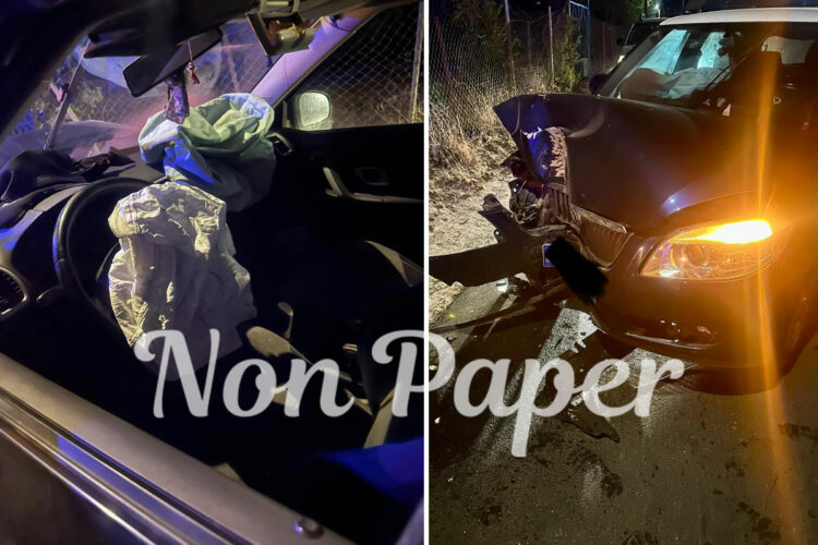 Τροχαίο ατύχημα στην Αρτέμιδα – Αυτοκίνητο προσέκρουσε σε κολώνα (Photo)