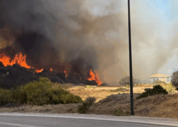 Καίγονται σπίτια από τη φωτιά στην Παλαιά Φώκαια – Ηχεί το 112 για εκκενώσεις