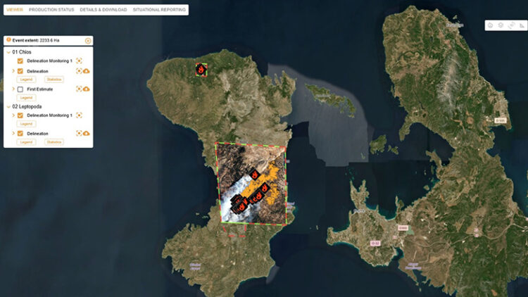 Σοκάρει ο χάρτης του Copernicus με τις καμένες εκτάσεις στη Χίο