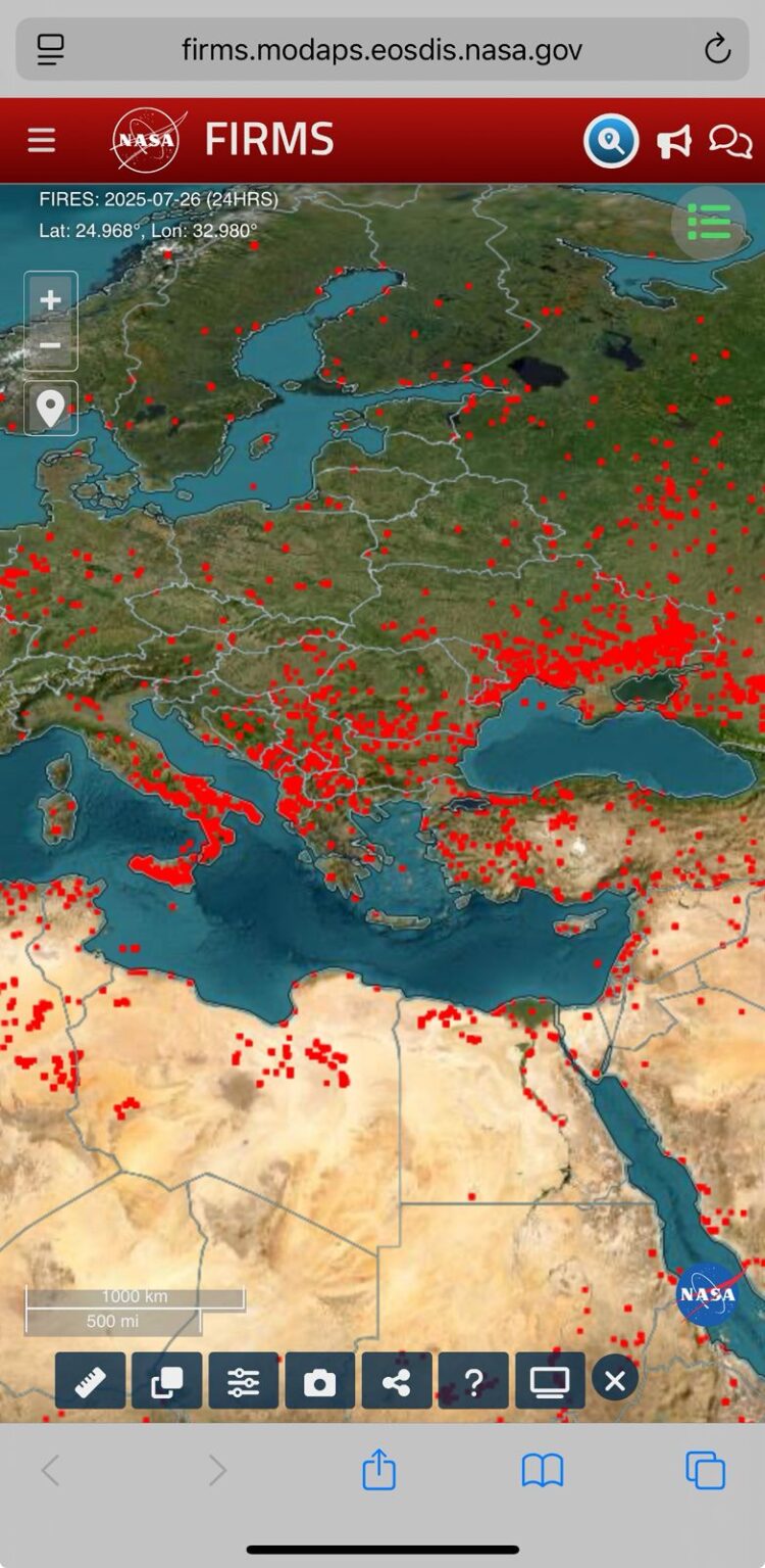 Φωτιές: Δείτε LIVE την καταγραφή των πυρκαγιών στην Ελλάδα από τη NASA
