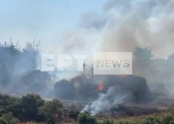 Φωτιά στα Κύθηρα – Μήνυμα του 112 για εκκένωση