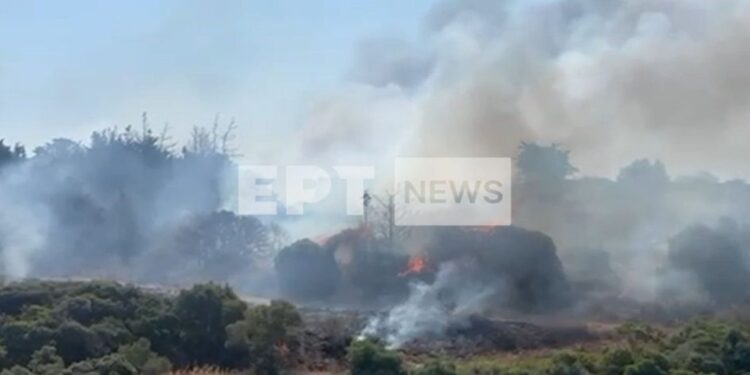 Φωτιά στα Κύθηρα – Μήνυμα του 112 για εκκένωση
