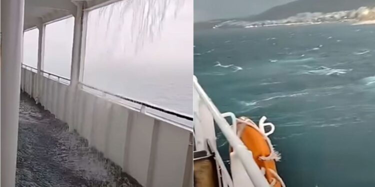 Καιρός: Περιπέτεια στο Ιόνιο για πλοίο της γραμμής Κέρκυρα – Ηγουμενίτσα (Βίντεο)