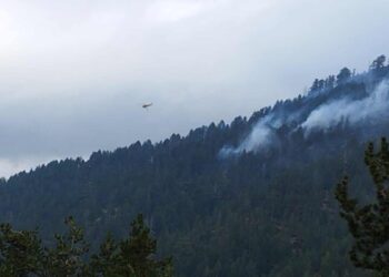 Φωτιά στη Βάλια Κάλντα – Καίει σε δύσβατο σημείο