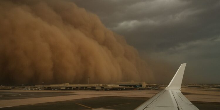 Αριζόνα: Το εντυπωσιακό «τείχος σκόνης» πάνω από το αεροδρόμιο του Φοίνιξ (Βίντεο)