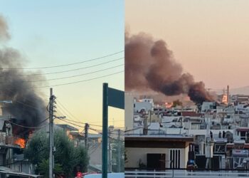 Περιστέρι: Φωτιά σε επιχείρηση – Εγκλωβισμένα άτομα