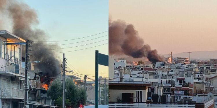 Περιστέρι: Φωτιά σε επιχείρηση – Εγκλωβισμένα άτομα