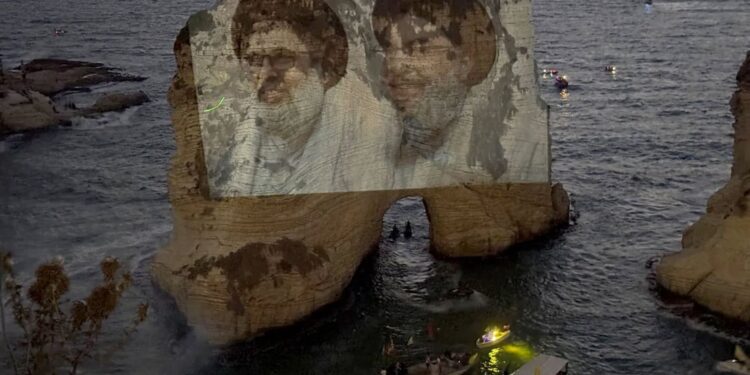 Χεζμπολάχ: Το πρόσωπο του Ναρσάλα «φώτισε» τον Βράχο των Περιστεριών