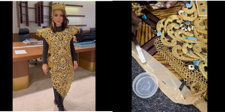 Το «χρυσό θαύμα» των 10 κιλών: Το πιο ακριβό φόρεμα στον κόσμο μπήκε στο βιβλίο Γκίνες