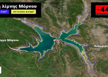 Οι συνέπειες της λειψυδρίας στην τεχνητή λίμνη Μόρνου – Νέα υποχώρηση στην επιφάνεια