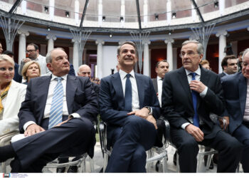 Νέα κοινή εμφάνιση Καραμανλή, Σαμαρά και Μητσοτάκη στο Ωδείο Αθηνών