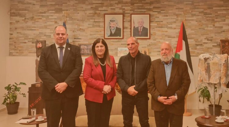 Συνάντηση Βαρουφάκη με την Υπουργό Εξωτερικών της Παλαιστίνης
