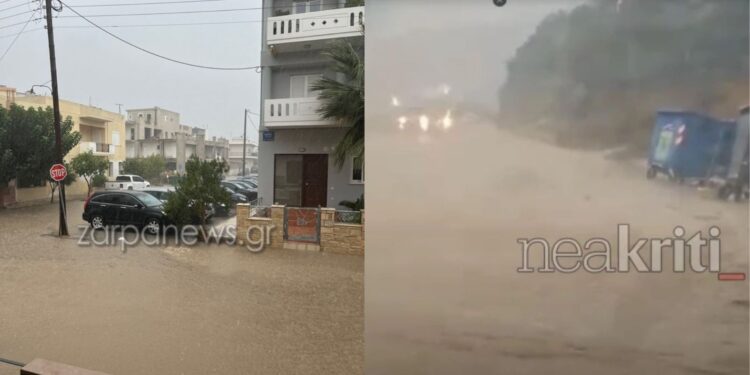 Κρήτη: Πλημμύρες, κατολισθήσεις και ποτάμια δρόμοι σε Χανιά και Ηράκλειο (Βίντεο -Φωτογραφίες)