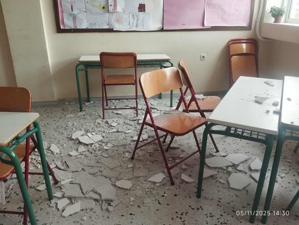 Πόρτο Ράφτη: Τραυματίες εν ώρα σχολείου – Σοβάδες έπεσαν στα κεφάλια μαθητών δημοτικού!