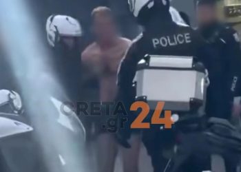 Ηράκλειο Κρήτης: Ημίγυμνος άνδρας προκάλεσε χάος σε σούπερ μάρκετ και δρόμο