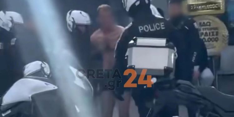 Ηράκλειο Κρήτης: Ημίγυμνος άνδρας προκάλεσε χάος σε σούπερ μάρκετ και δρόμο
