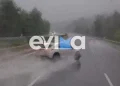 Μαλακάσα: Οδηγός γλιστρά στη βροχή και πέφτει στις μπάρες της Αθηνών – Λαμίας (βίντεο)