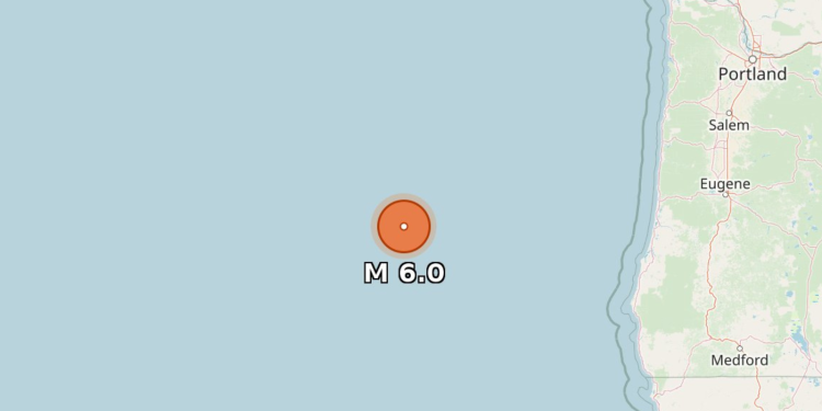 Σεισμός 6 Ρίχτερ στα ανοιχτά του Όρεγκον – Φόβοι για ισχυρότερη δόνηση