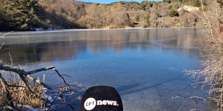 Πάγωσε η τεχνητή λίμνη στην Άνω Βροντού Σερρών (βίντεο)